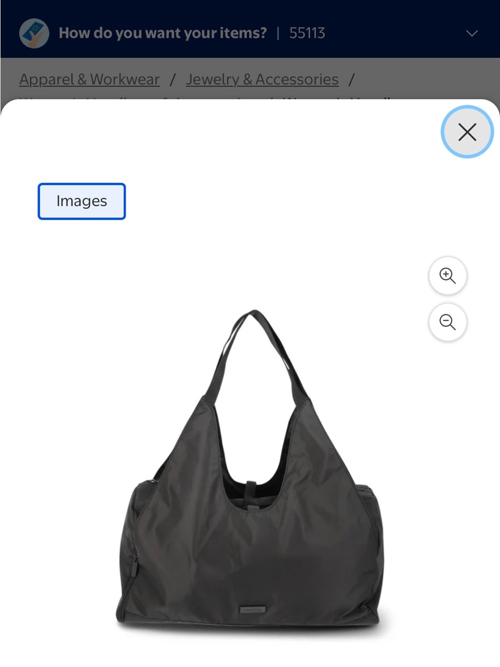 Reebok Black Nylon Shoulder Tote with Dual Straps